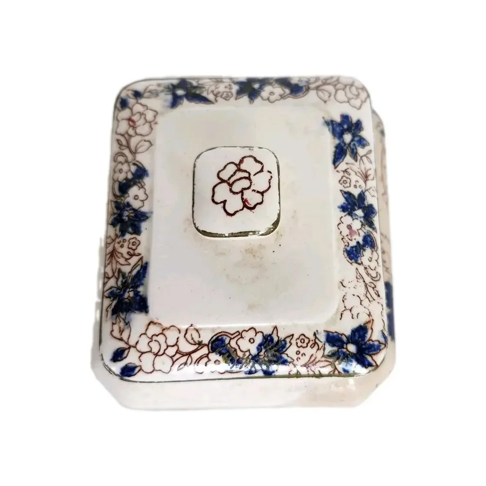Ca. 1910 Antique Hand Painted Japanese Royal Crown Tea Caddy